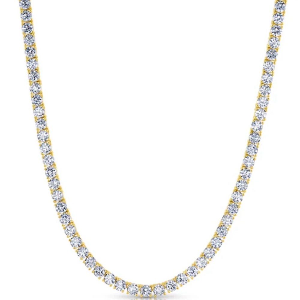 Elegant Gold Tennis Necklace